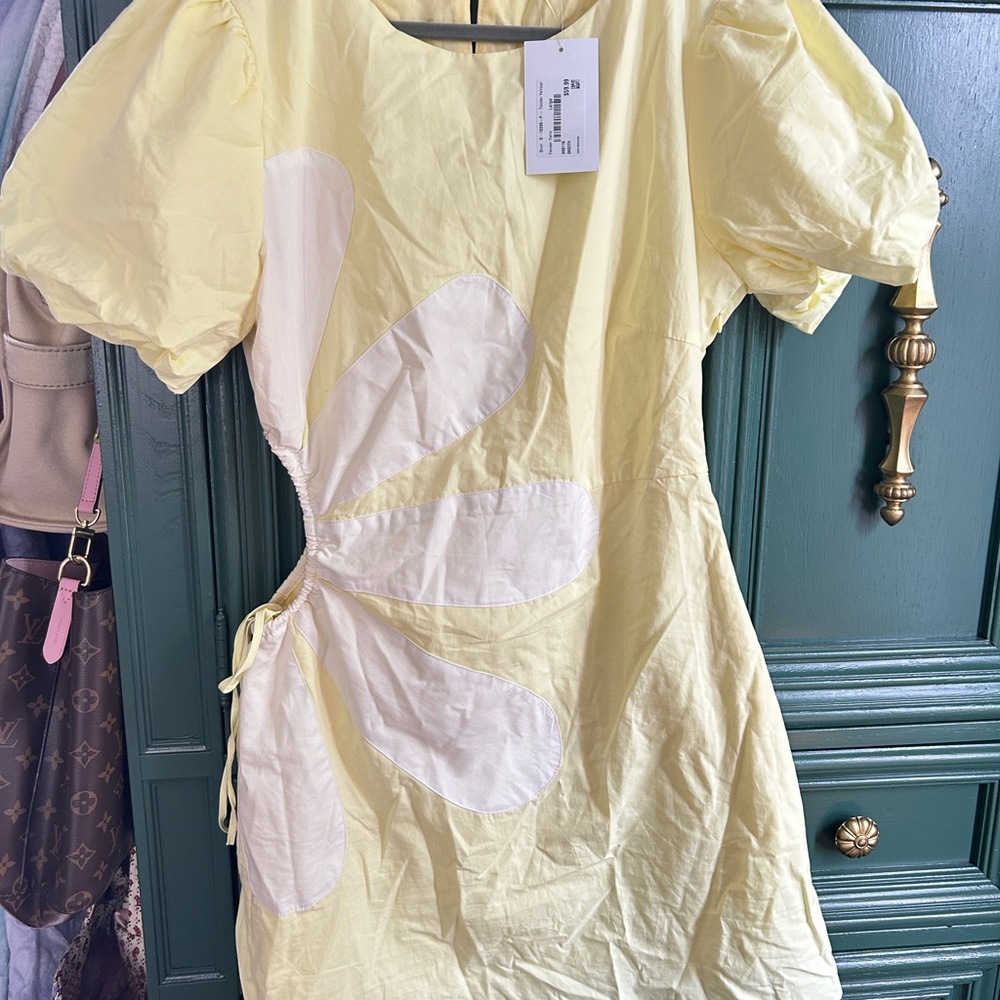 Pantstore Lemon and Cream Petal Mini Dress